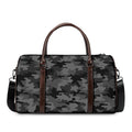 Black And Grey Camouflage Print Duffel Bag
