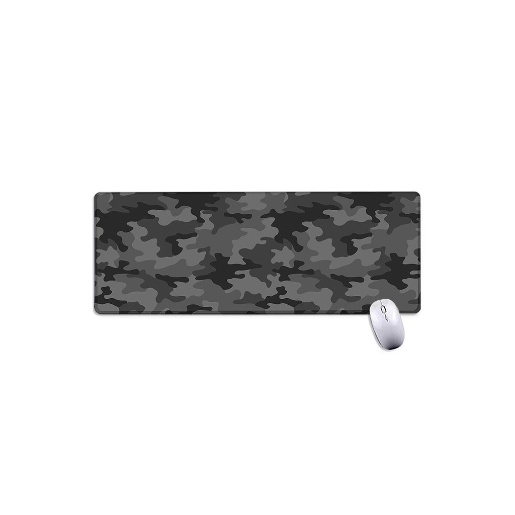 Black And Grey Camouflage Print Extended Mouse Pad