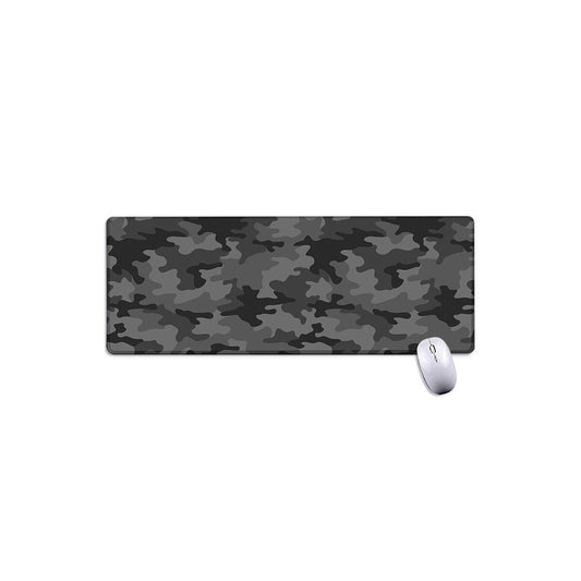 Black And Grey Camouflage Print Extended Mouse Pad