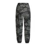 Black And Grey Camouflage Print Fleece Lined Knit Pants