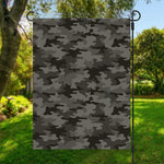Black And Grey Camouflage Print Garden Flag
