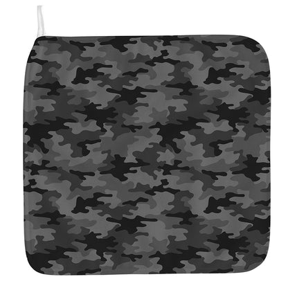 Black And Grey Camouflage Print Hand Towel