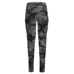 Black And Grey Camouflage Print High-Waisted Pocket Leggings