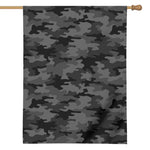 Black And Grey Camouflage Print House Flag