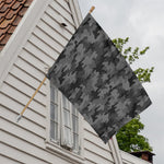 Black And Grey Camouflage Print House Flag