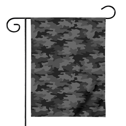 Black And Grey Camouflage Print House Flag