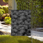 Black And Grey Camouflage Print House Flag