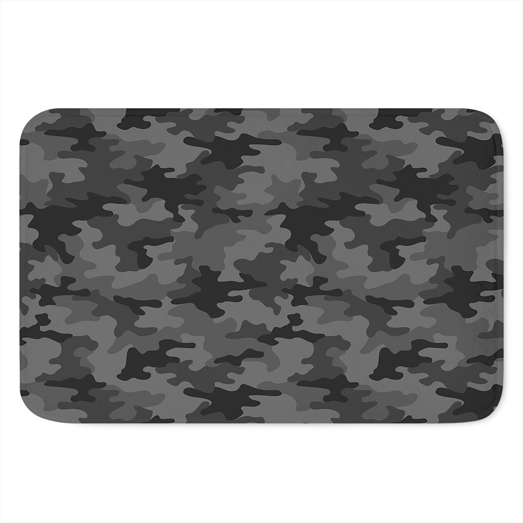 Black And Grey Camouflage Print Indoor Door Mat