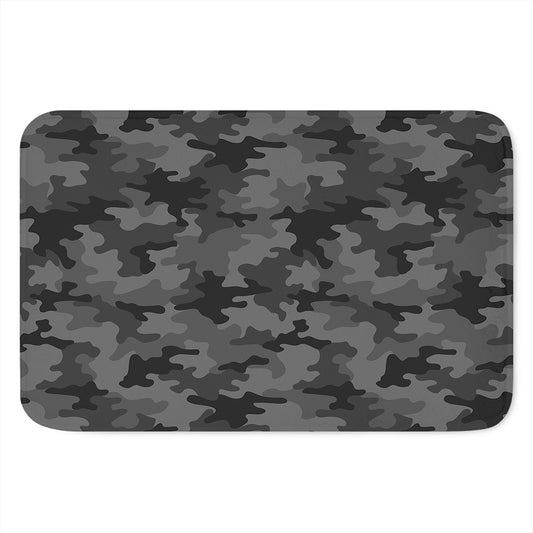 Black And Grey Camouflage Print Indoor Door Mat