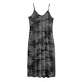Black And Grey Camouflage Print Jersey Midi Cami Dress