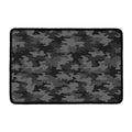 Black And Grey Camouflage Print Kitchen Mat