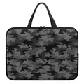 Black And Grey Camouflage Print Laptop Sleeve With Handle
