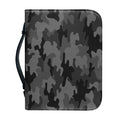 Black And Grey Camouflage Print Leather Bible Cover