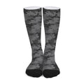 Black And Grey Camouflage Print Long Socks
