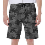 Black And Grey Camouflage Print Men's Beach Shorts