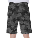 Black And Grey Camouflage Print Men's Beach Shorts