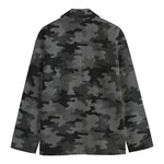 Black And Grey Camouflage Print Men's Blazer