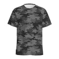 Black And Grey Camouflage Print Men's Athletic T-Shirt