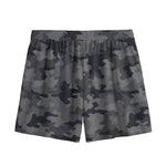 Black And Grey Camouflage Print Mesh Shorts