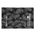 Black And Grey Camouflage Print Placemat