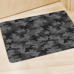 Black And Grey Camouflage Print Polyester Doormat