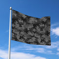 Black And Grey Camouflage Print Polyester Flag