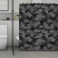 Black And Grey Camouflage Print Polyester Shower Curtain