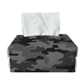 Black And Grey Camouflage Print Rectangle Tissue Box Cover