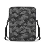 Black And Grey Camouflage Print Rectangular Crossbody Bag