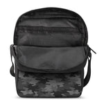 Black And Grey Camouflage Print Rectangular Crossbody Bag