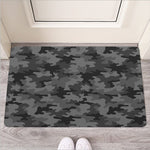 Black And Grey Camouflage Print Rubber Doormat