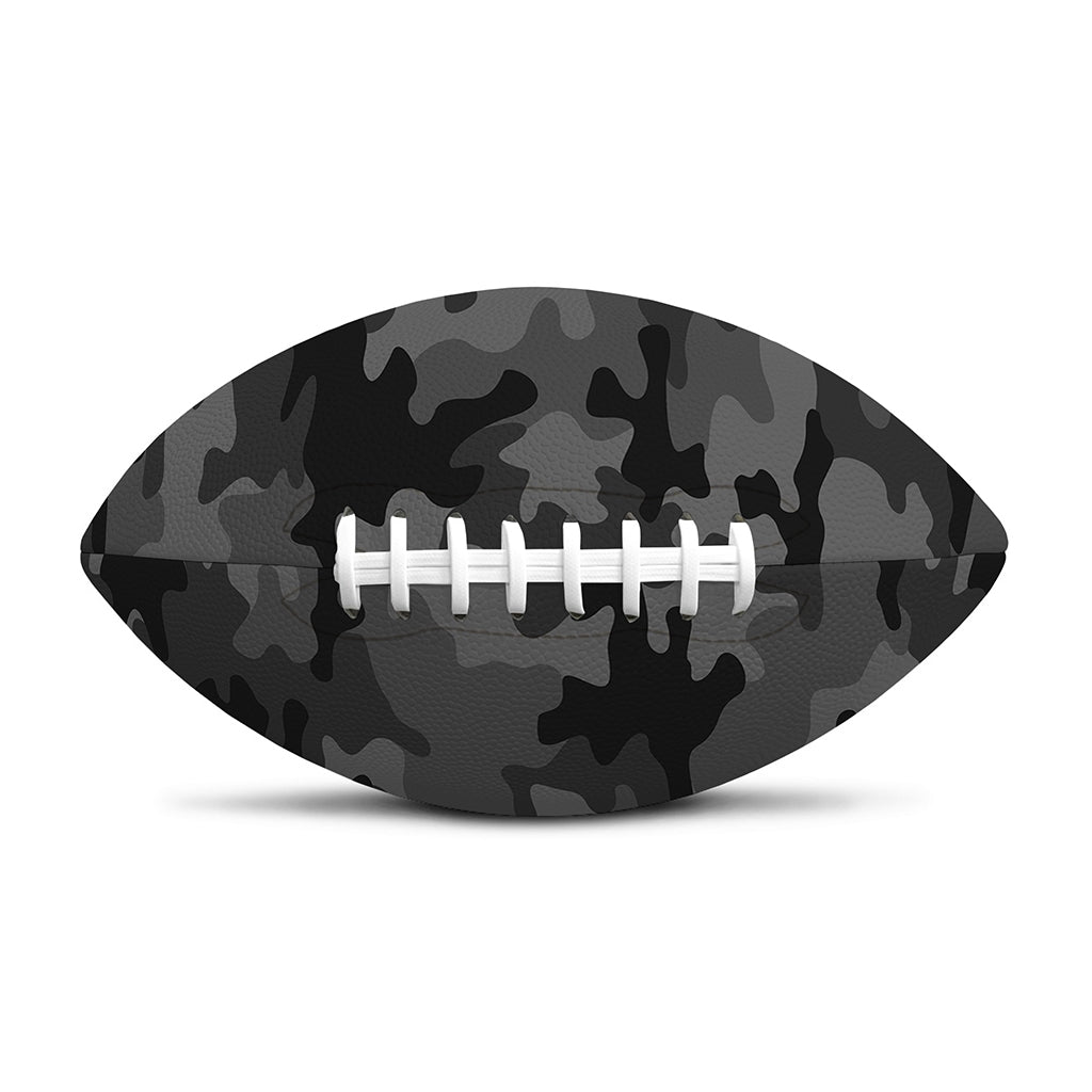 Black And Grey Camouflage Print Rugby Ball