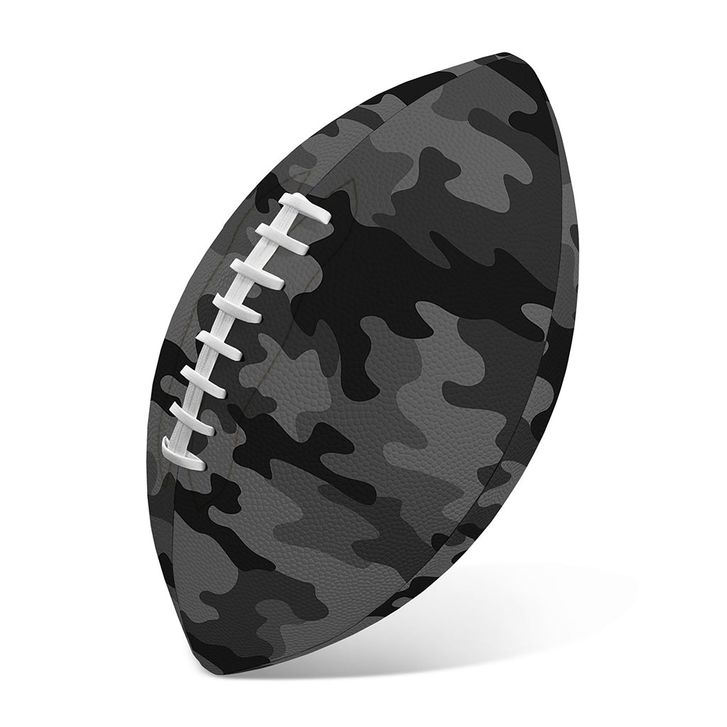 Black And Grey Camouflage Print Rugby Ball