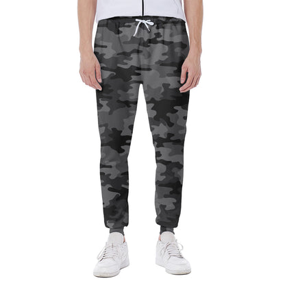 Black And Grey Camouflage Print Scuba Joggers