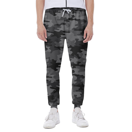 Black And Grey Camouflage Print Scuba Joggers