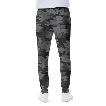 Black And Grey Camouflage Print Scuba Joggers