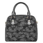 Black And Grey Camouflage Print Shoulder Handbag
