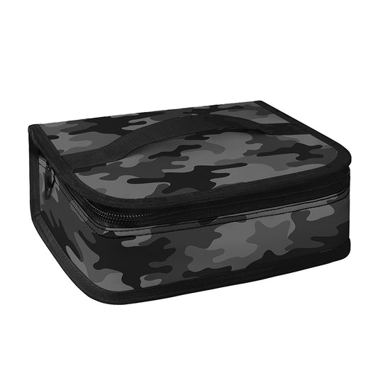 Black And Grey Camouflage Print Small Lunch Bag