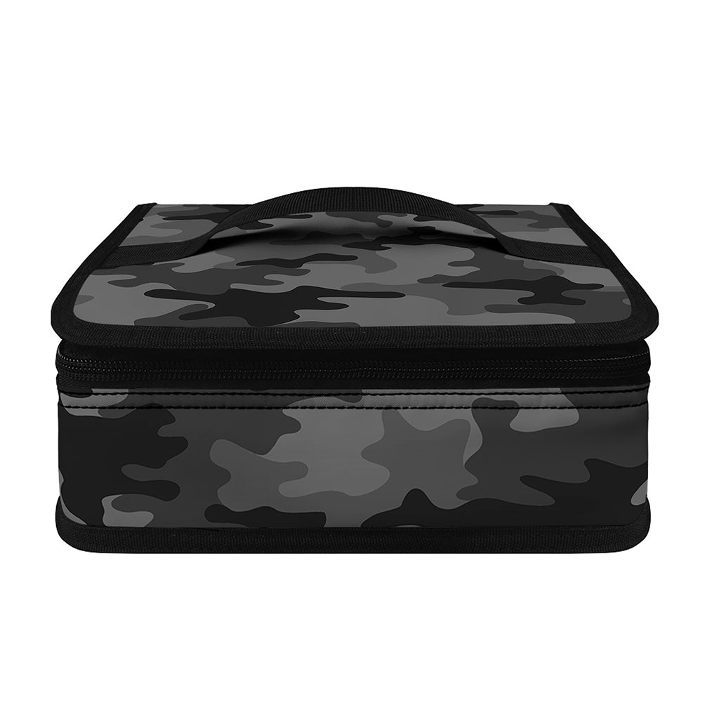 Black And Grey Camouflage Print Small Lunch Bag