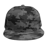 Black And Grey Camouflage Print Snapback Cap