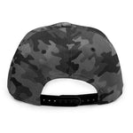 Black And Grey Camouflage Print Snapback Cap