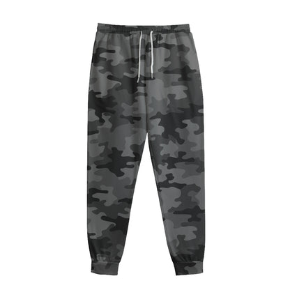 Black And Grey Camouflage Print Sweatpants