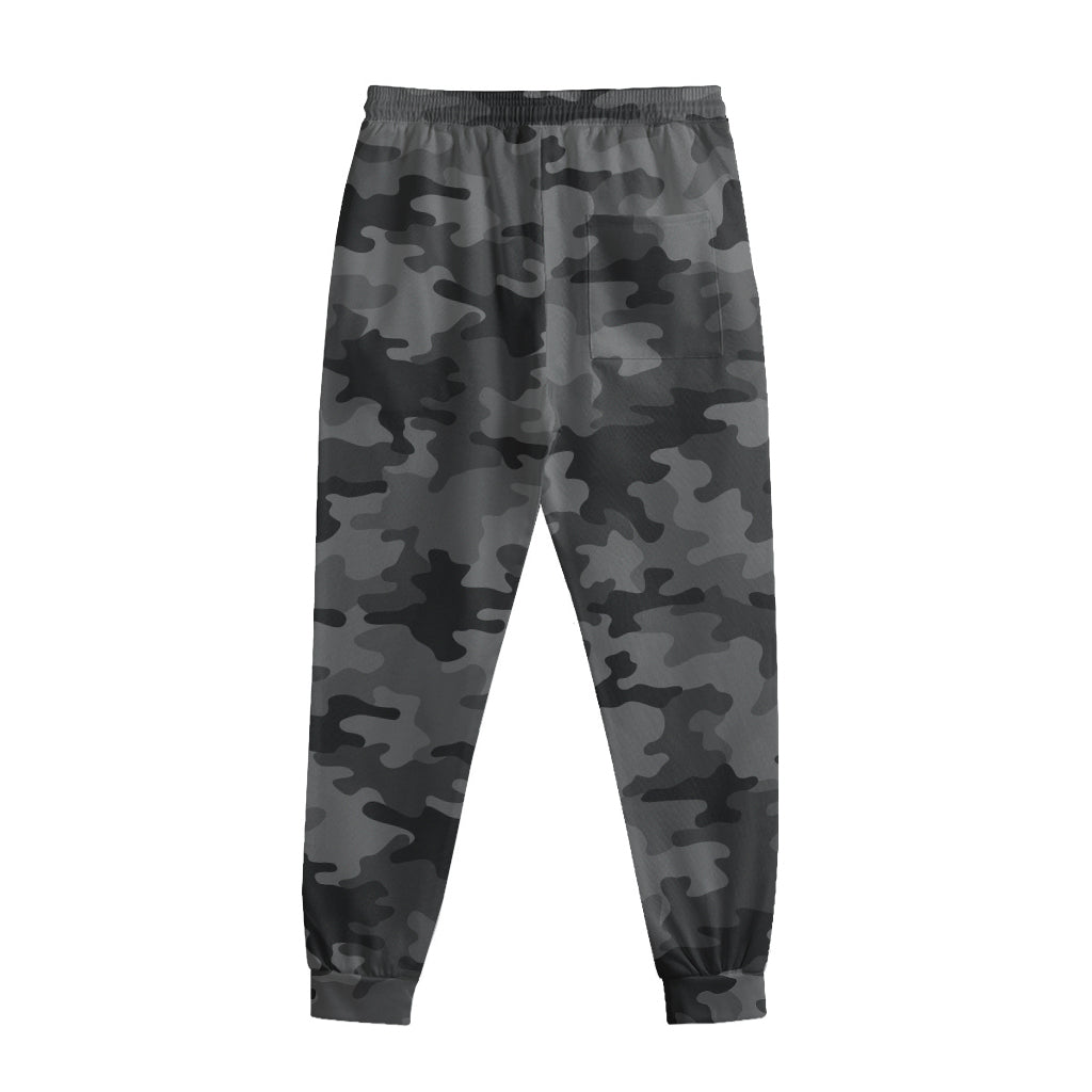 Black And Grey Camouflage Print Sweatpants