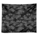Black And Grey Camouflage Print Tapestry