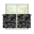 Black And Grey Camouflage Print Tier Curtains