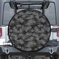 Black And Grey Camouflage Print Tire Cover