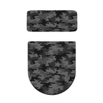 Black And Grey Camouflage Print Toilet Lid And Tank Cover Set