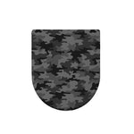 Black And Grey Camouflage Print Toilet Lid Cover