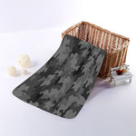 Black And Grey Camouflage Print Towel
