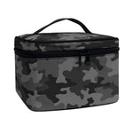 Black And Grey Camouflage Print Travel Makeup Bag